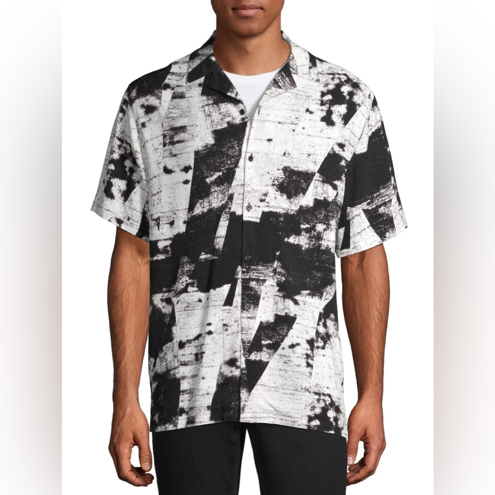 No Boundaries Monochrome Abstract Button Down Shirt